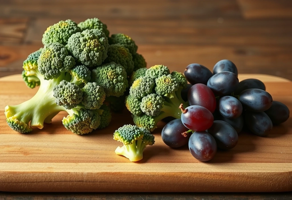 Brócoli y uvas, alimentos que contienen Cromo