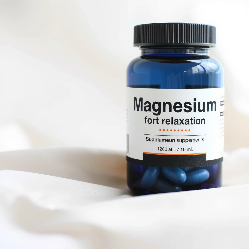 Envase de suplemento de Magnesio para relajación